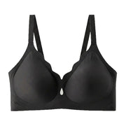 Seamless Wireless Bra with Scalloped Keyhole Front