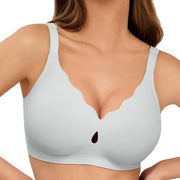 Wireless Seamless Bra with Scalloped Wave Neckline