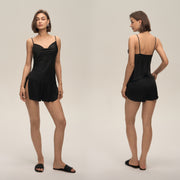 Cowl Neck Satin Camisole and Shorts Set